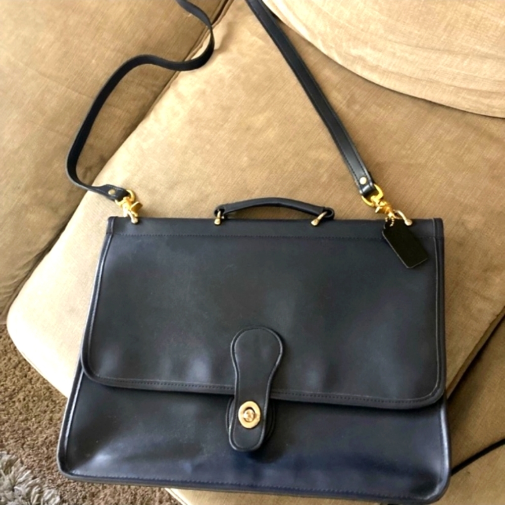 Dark Blue Coach Messenger/Laptop Carrier Bag